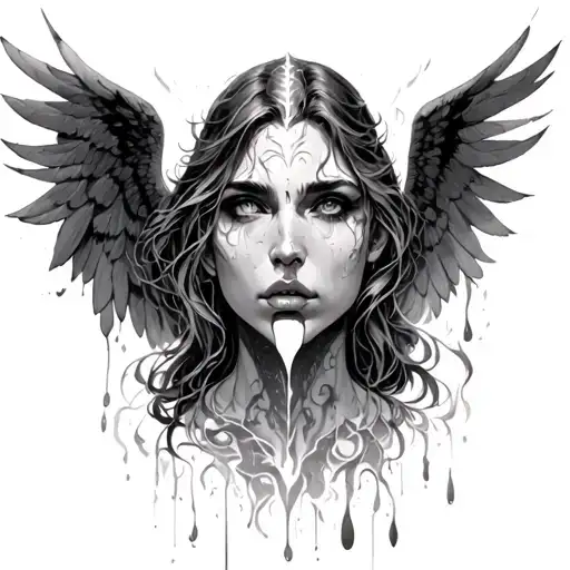Lucifer's tears plus the fall of Angel and Mori Moment tattoo design idea
