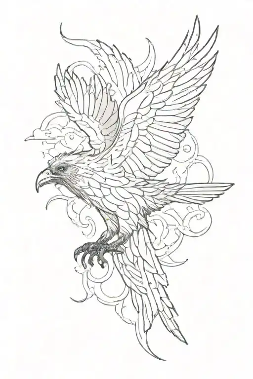 Odin's Raven's Flying tattoo design idea