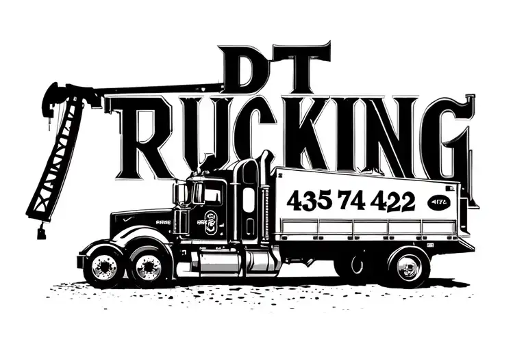 "DT Trucking 435 724 4252" oilfield truck tattoo design idea
