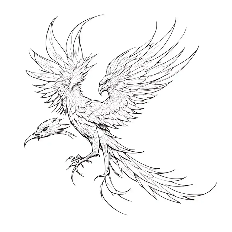 female phoenix tattoo design idea