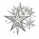 stars that symbolize rebellion tattoo design idea