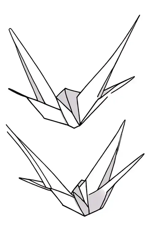 three paper crane tattoo design idea