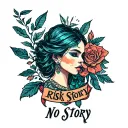 no risk no story tattoo design idea