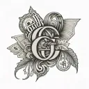 Gucci logo and money tattoo design idea