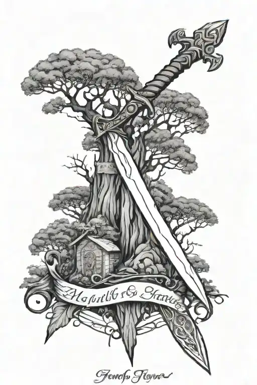 Lord of the Rings, The Shire, Sword of Gondor, "Not All Who Wander Are Lost" tattoo design idea