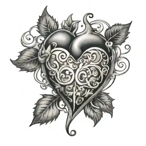 heart M F R subtly incorporated tattoo design idea