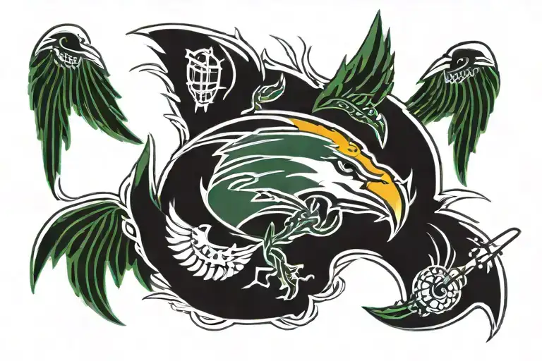 Green Bay packers with wings   tattoo design idea