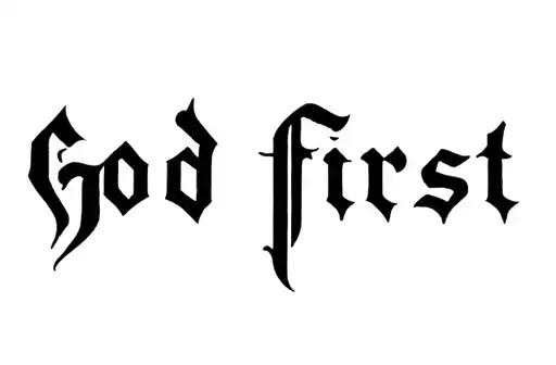 "God first" tattoo design idea