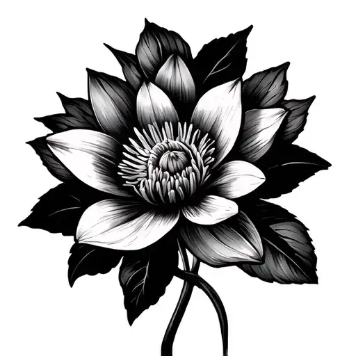 daffodil  poppy lily of the valley hawthorn aster carnation chrysanthemum water lily tattoo design idea