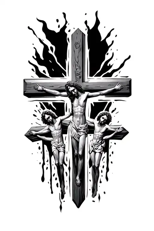 three crosses jesus cross tattoo design idea