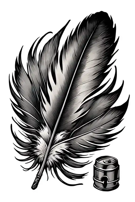 turkey feather in a shotgun shell, cross tattoo design idea