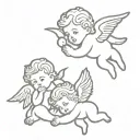 three putti cherub angel tattoo design idea