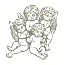 three putti cherub angel tattoo design idea