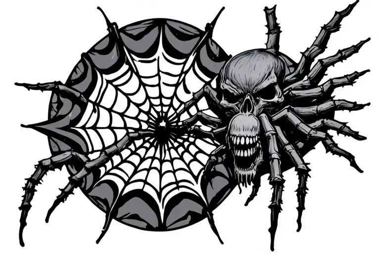 korn metal band logo spider web tattoo design idea