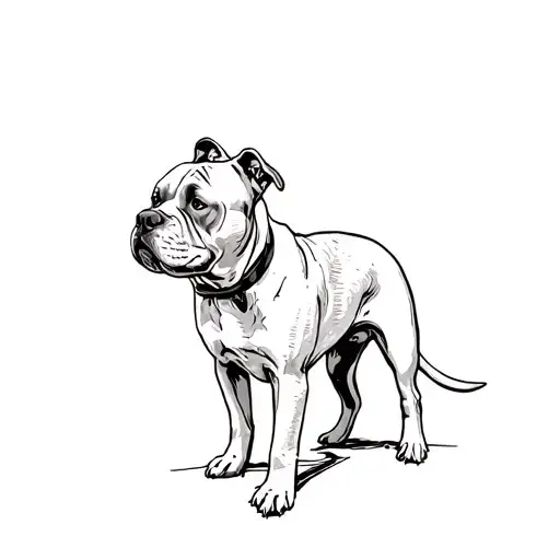 a pit bull terrier mix tattoo design idea