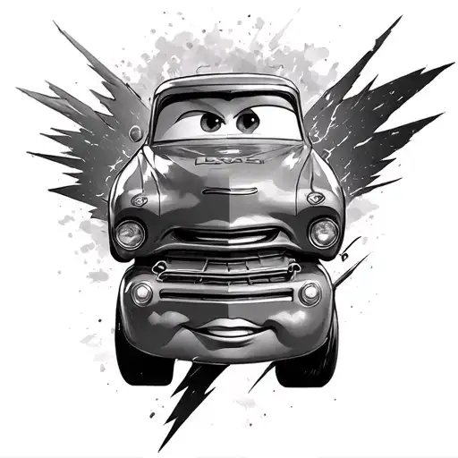 lightning mcqueen mater Dolorosa tattoo design idea