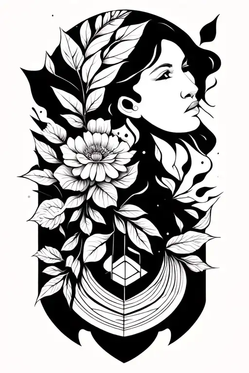 mother nature tattoo design idea