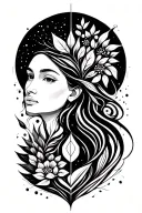 mother nature tattoo design idea