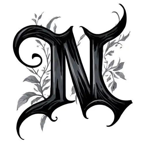 Cursive N tattoo design idea