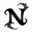 Cursive N tattoo design idea