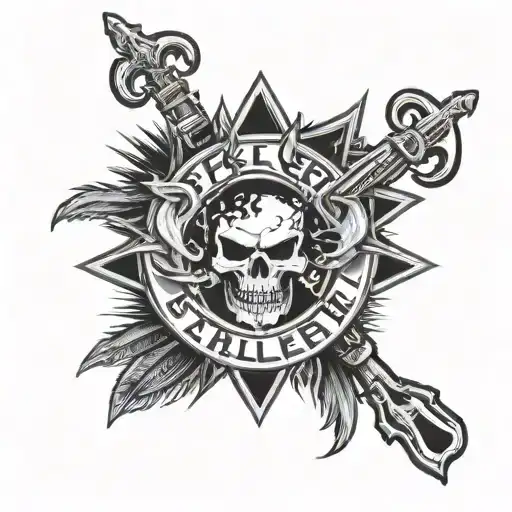Patch of the "Freedom" group from the game Stalker, with the signature at the bottom "Will or Death" tattoo design idea