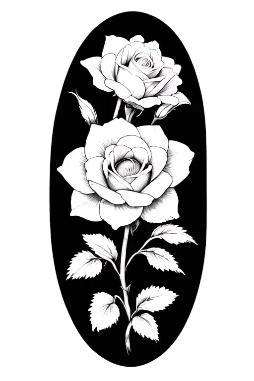 rose, daffodil, narcissus, daisy chain tattoo design idea