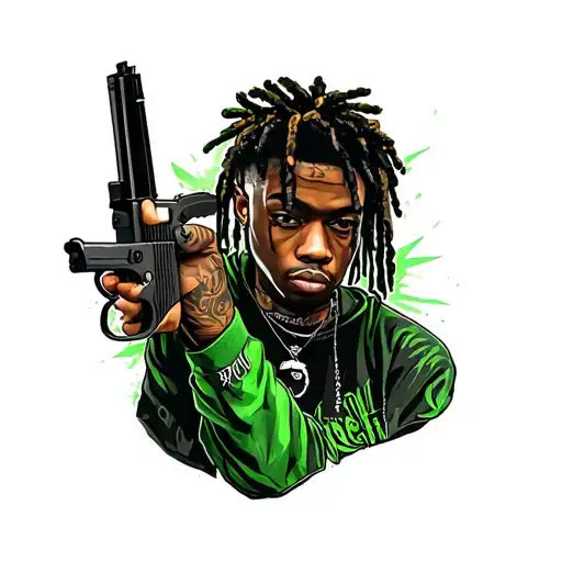 lil uzi green tattoo design idea