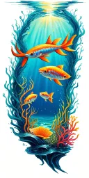ocean floor tattoo design idea