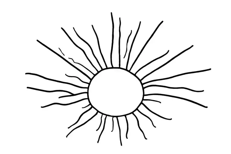 sun burning tattoo design idea