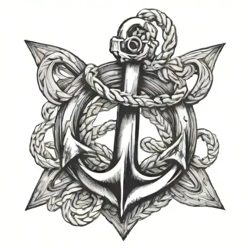 infinity sign with anchor tattoo design idea