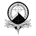 A geometric tattoo design combining the earthy elements of Virgo and the steadfast nature of Taurus to represent strength and resilience tattoo design idea