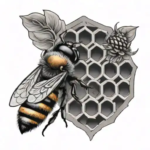 Cute bee hive tattoo design idea