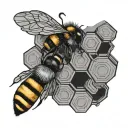 Cute bee hive tattoo design idea