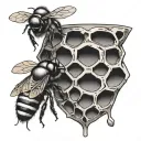 Cute bee hive tattoo design idea