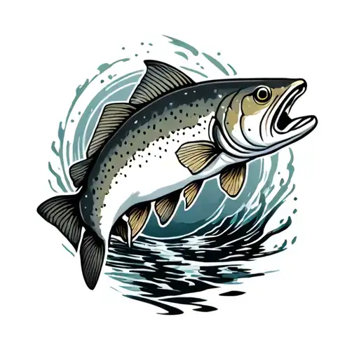 Trout tattoo design idea