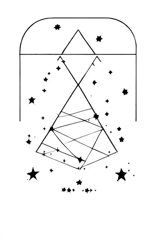 gemini constellation and pyramid tattoo design idea