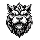 traditional foo dog head tattoo design idea