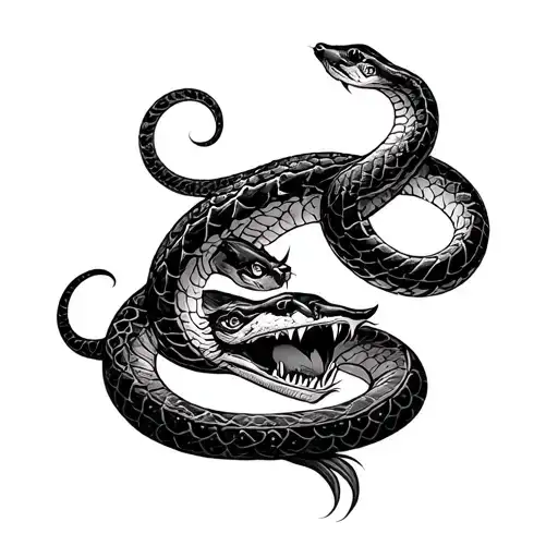 shiva angry snake and dog tattoo design idea