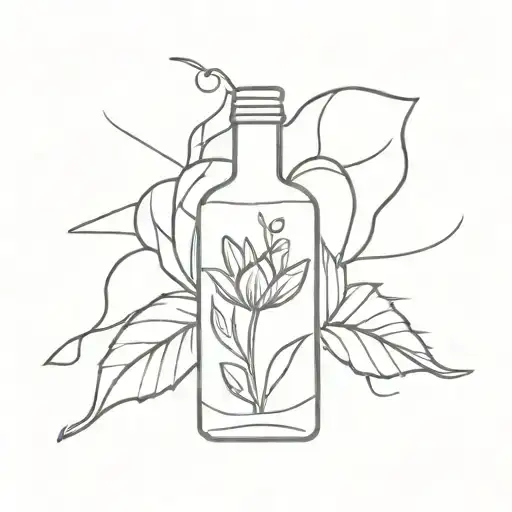 broken bottle flower tattoo design idea
