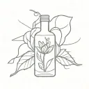 broken bottle flower tattoo design idea
