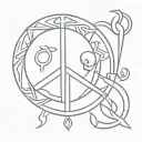 death peace mind symbols  tattoo design idea