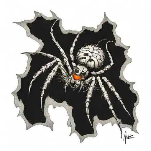 spider crawling tattoo design idea