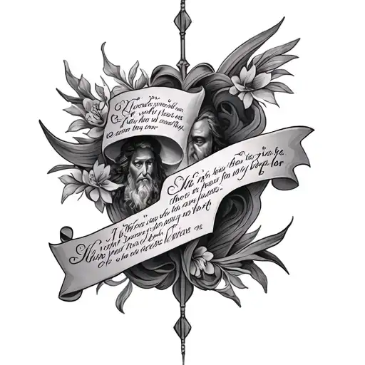 lords prayer on side of ib tattoo design idea