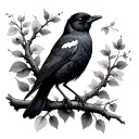 blackbird in motion inspired by the Beatles song blackbird tattoo design idea