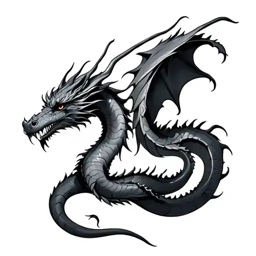 Two Dragons Intertwined tattoo design idea