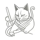 Samurai cat tattoo design idea