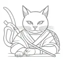 Samurai cat tattoo design idea