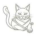 Samurai cat tattoo design idea
