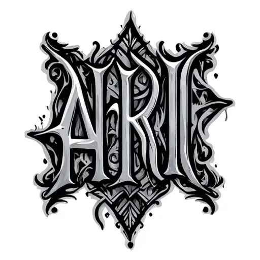 "AIFRIC" Fancy text tattoo design idea