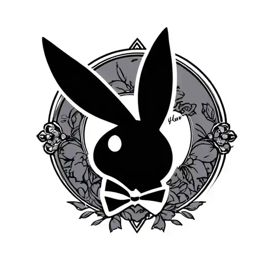girly playboy bunny logo tattoo design idea